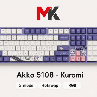 Bàn Phím Cơ Akko 5108 Kuromi 3 Mode (Cũ) - Hotswap Mạch Xuôi, Akko Yellow Pro | MKShop