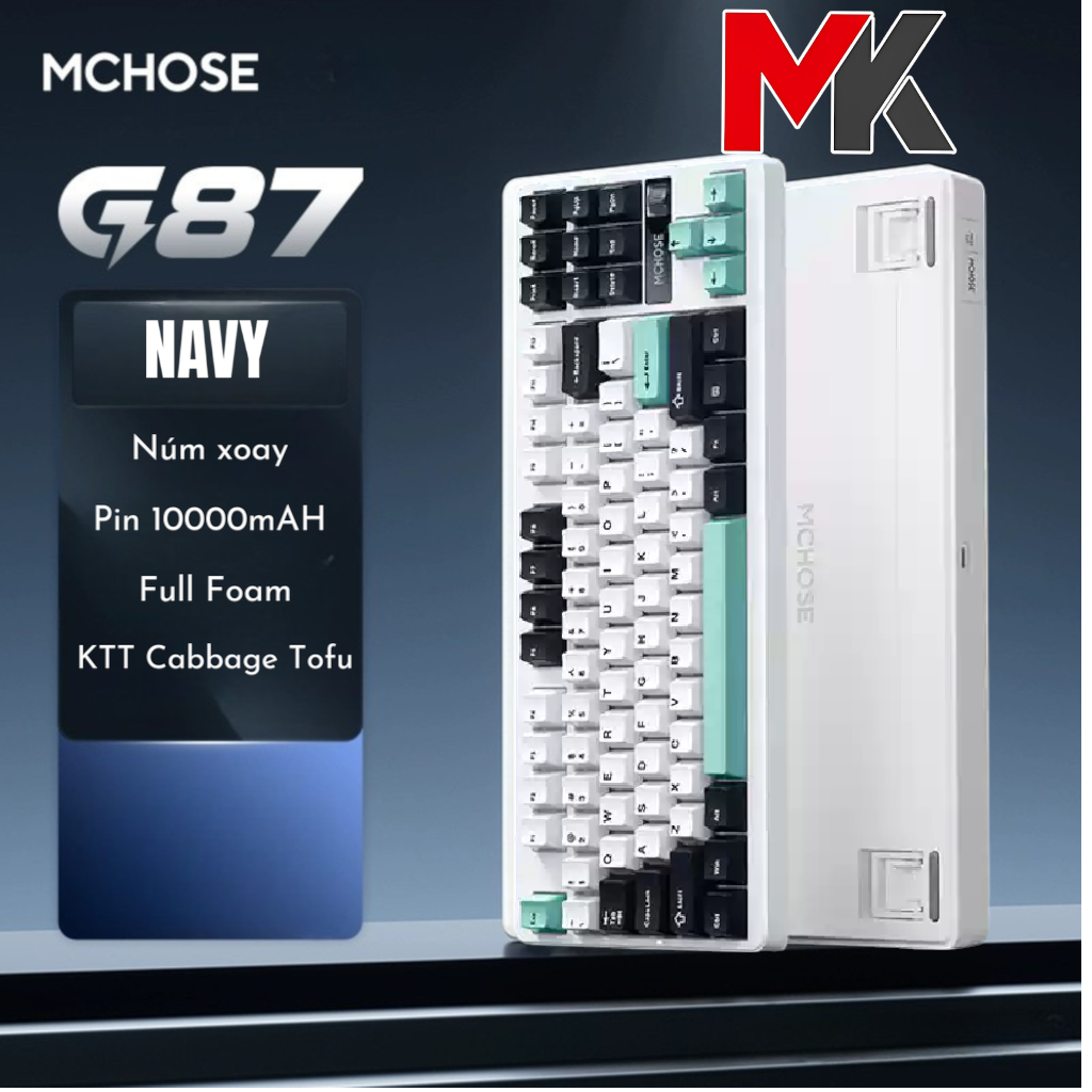 Bàn Phím Cơ Mchose G87 - TKL, 3 Chế Độ Kết Nối, LED RGB, Pin 10000mAh | MKShop - Ảnh 16