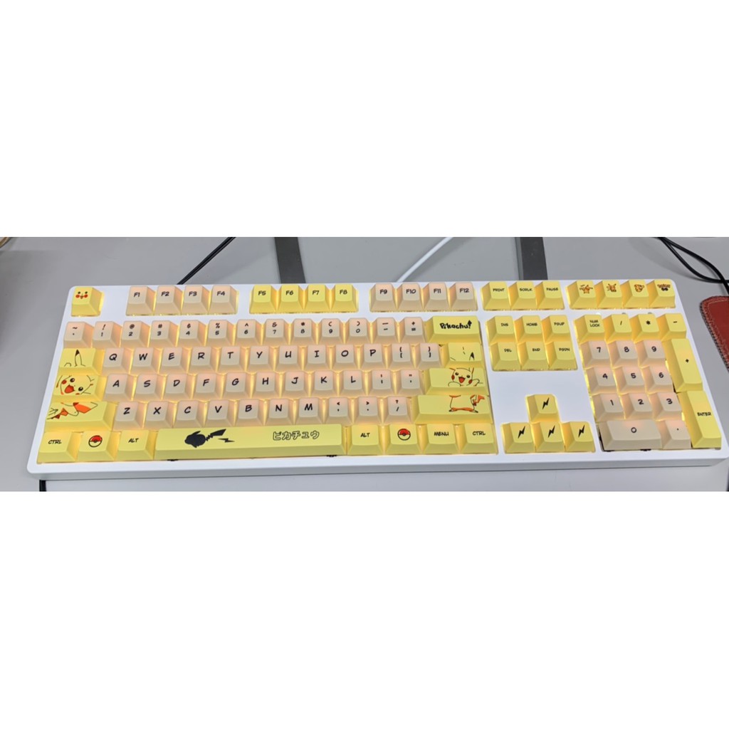 Bộ keycap Pikachu, Cherry Profile, thick PBT cho bàn phím cơ - Ảnh 2