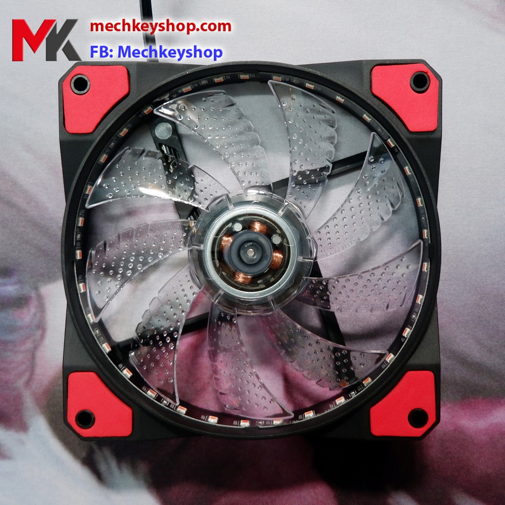 Quạt máy tính Led 5 màu, đơn màu 12cm 33 bóng - Ảnh 5