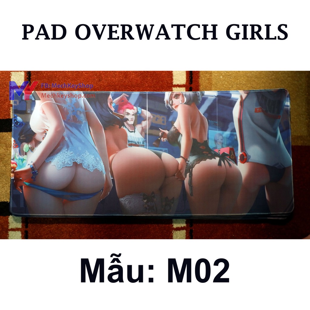 Tấm lót chuột cỡ 90*40 cm dày 4mm, hình Overwatch Girls - Ảnh 3
