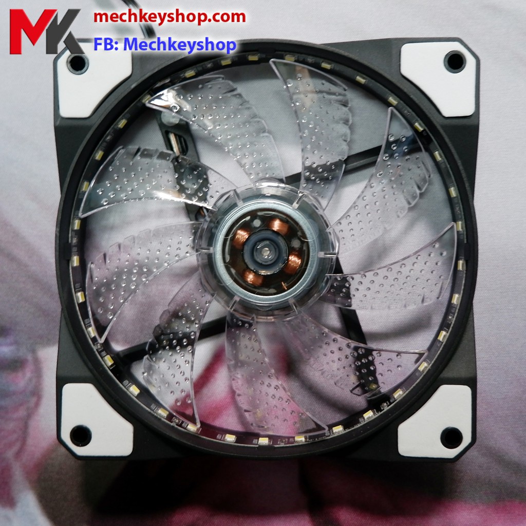 Quạt máy tính Led 5 màu, đơn màu 12cm 33 bóng - Ảnh 6