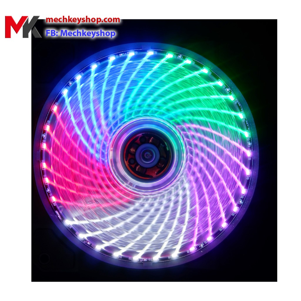 Quạt máy tính Led 5 màu, đơn màu 12cm 33 bóng - Ảnh 2