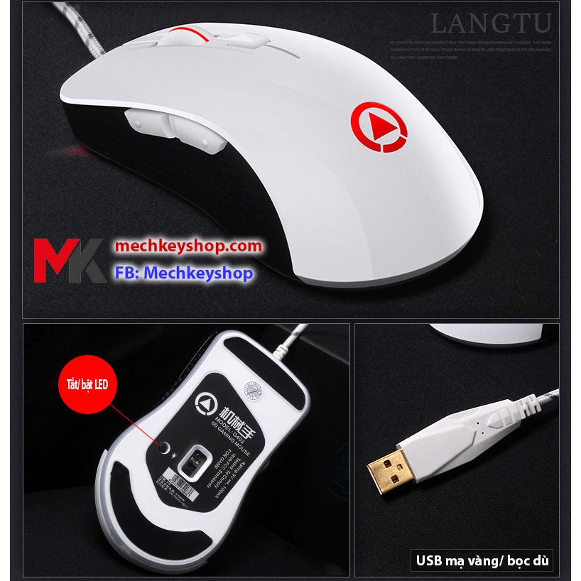 Chuột Game Langtu G402, LED RGB, Avago 3050, 4000 DPI - Ảnh 3