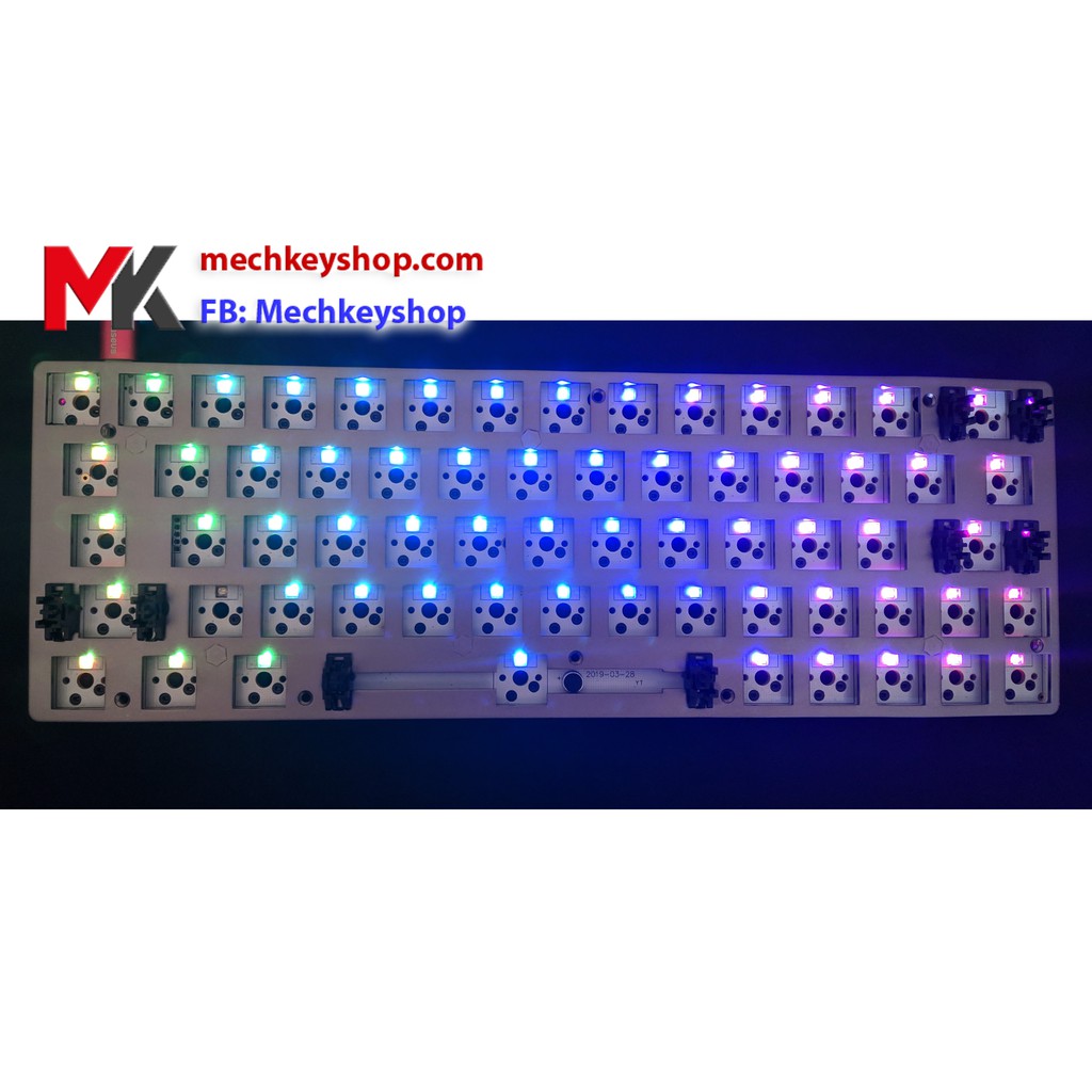 Bộ kit PCB/ Plate bàn phím cơ GK64s (Bluetooth, RGB, Hotswap, led gầm)