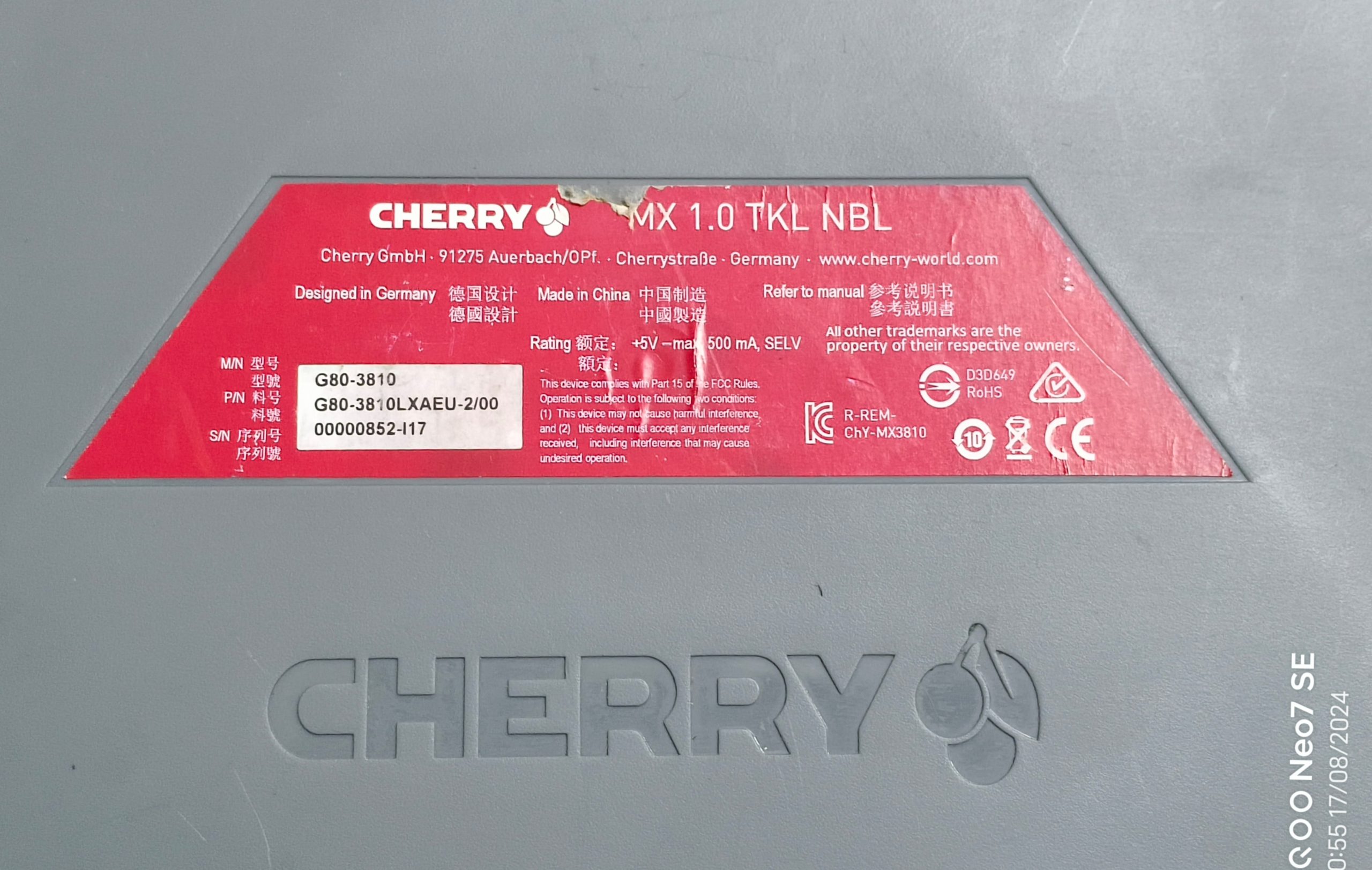 Bàn phím cơ Cherry MX 1.0 TKL NBL (Black - Brown switch) - Ảnh 10