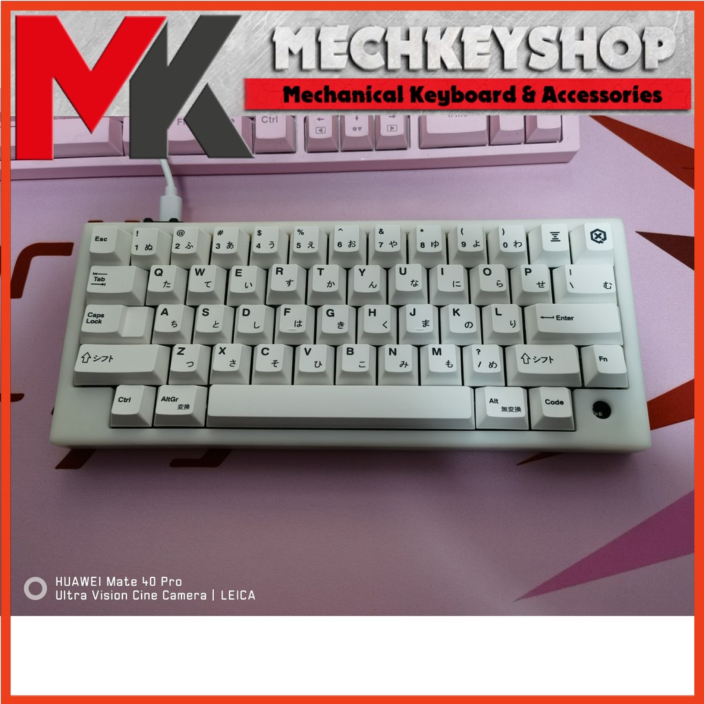 Bộ keycap BOW White Minimalist Cherry profile thick PBT cho bàn phím cơ - Ảnh 5