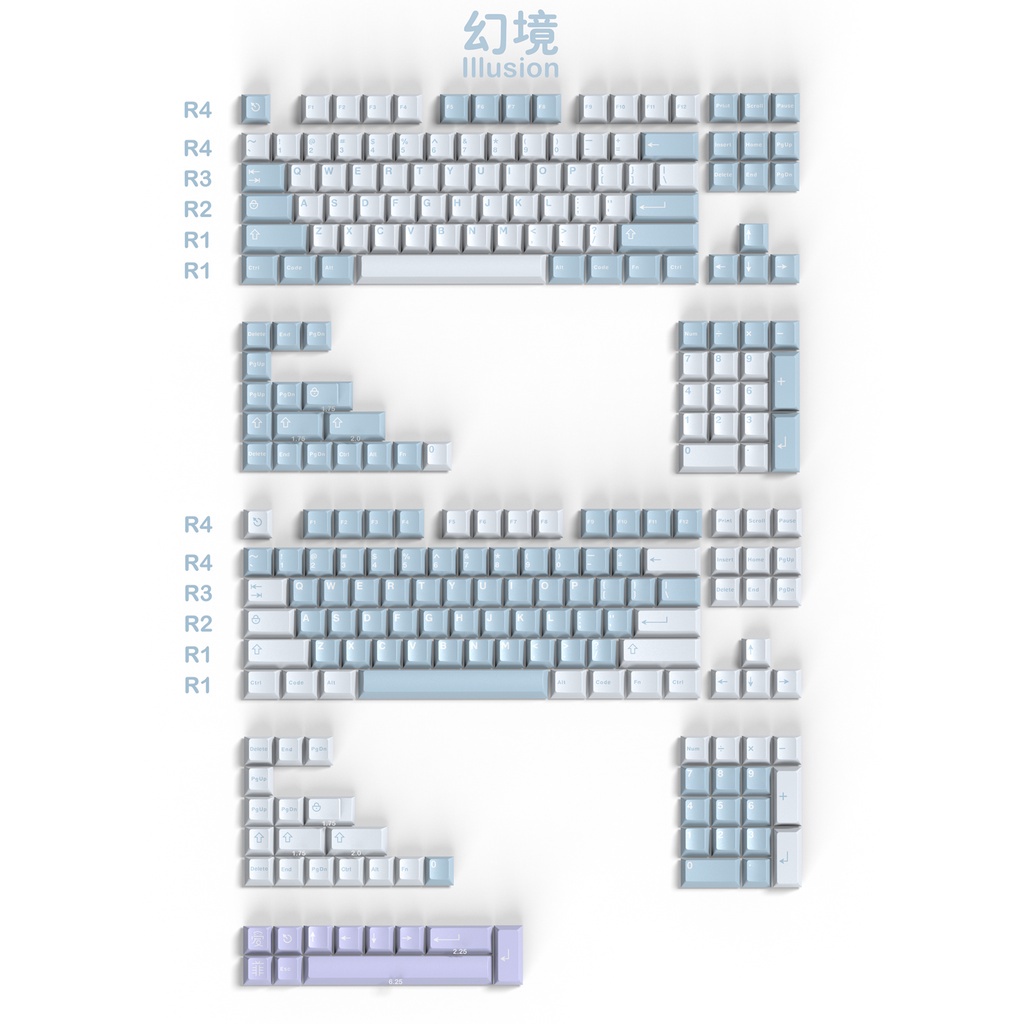 Bộ nút keycap CMK Aifei illusion Cherry profile ABS double shot cho bàn phím cơ - Ảnh 2