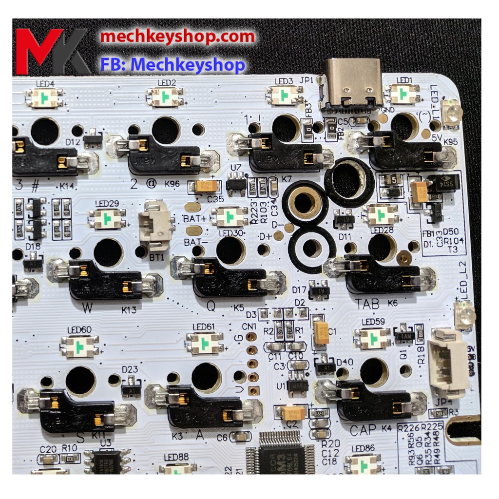 Bộ kit PCB/ Plate bàn phím cơ GK64s (Bluetooth, RGB, Hotswap, led gầm) - Ảnh 8