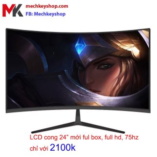 Màn hình cong 24 inch full HD, panel MVA, Full HD, 75hz Mới full box
