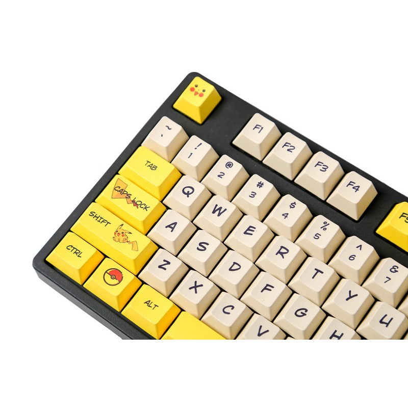 Bộ keycap Pikachu, Cherry Profile, thick PBT cho bàn phím cơ - Ảnh 5
