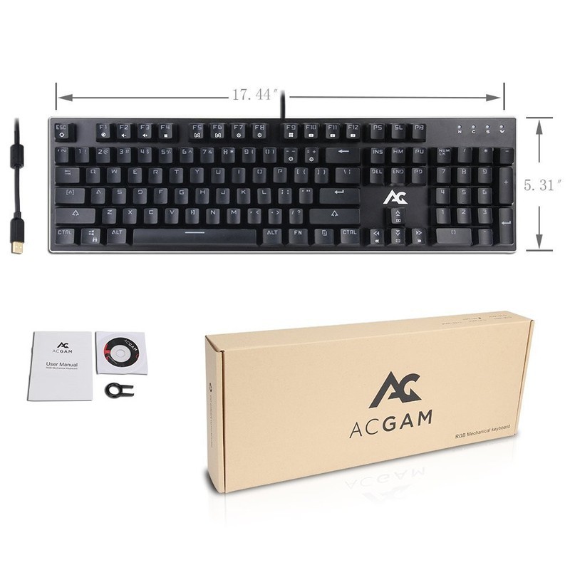 Bàn phím cơ ACGAM AG-109R, led RGB, nháy theo nhạc, Driver điều khiển - Ảnh 8