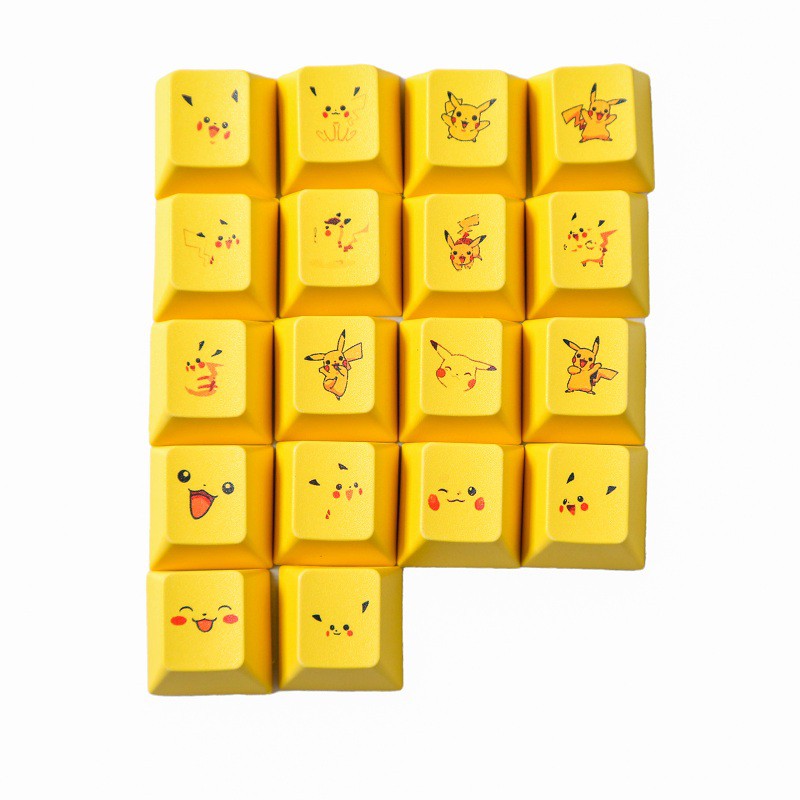 Bộ keycap Pikachu, Cherry Profile, thick PBT cho bàn phím cơ - Ảnh 7
