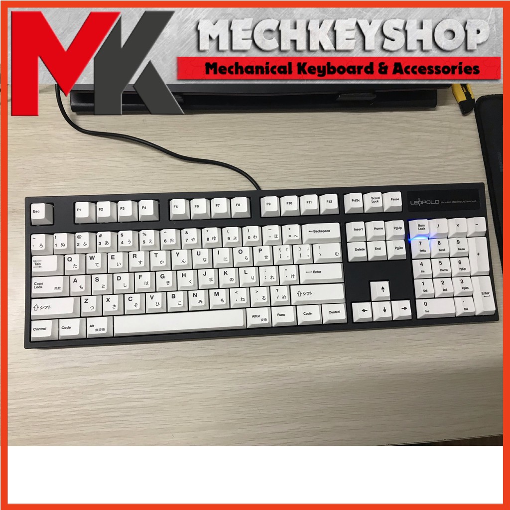 Bộ keycap BOW White Minimalist Cherry profile thick PBT cho bàn phím cơ - Ảnh 3
