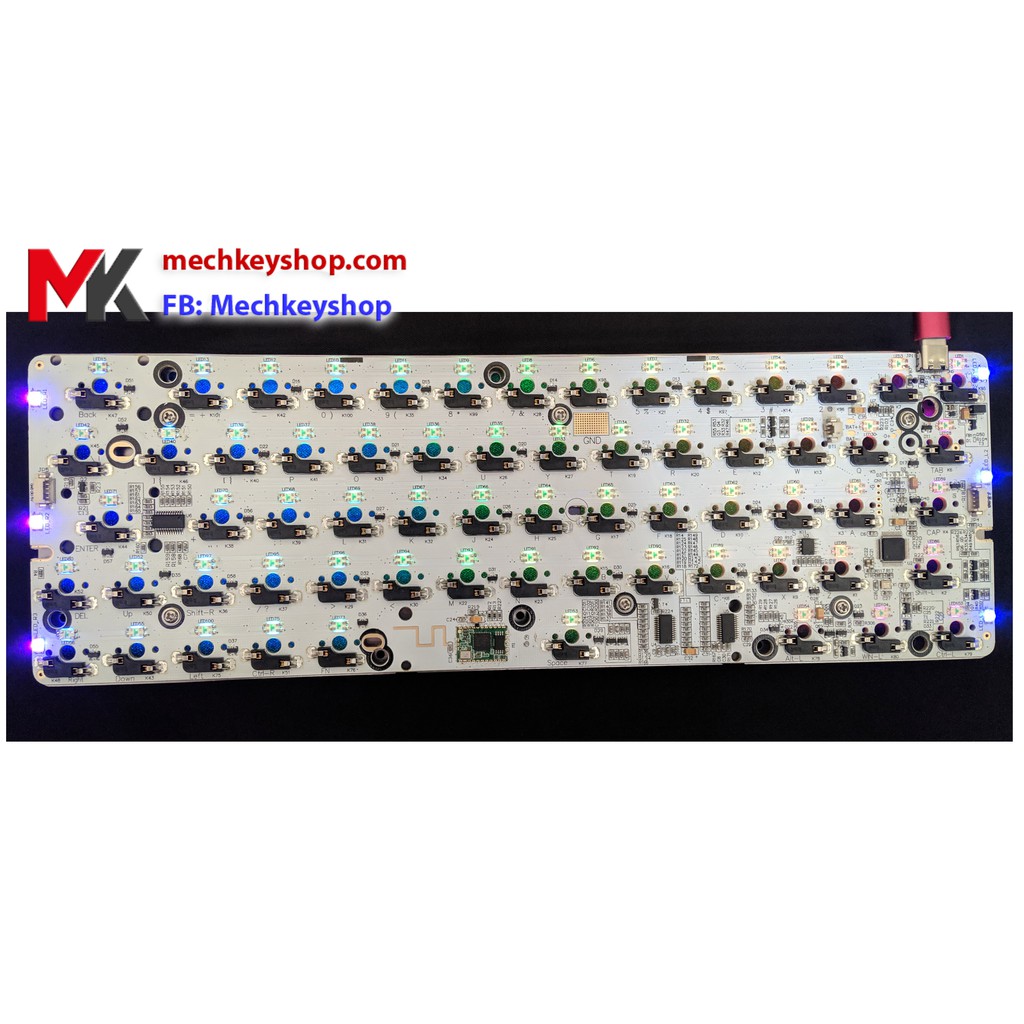 Bộ kit PCB/ Plate bàn phím cơ GK64s (Bluetooth, RGB, Hotswap, led gầm) - Ảnh 2