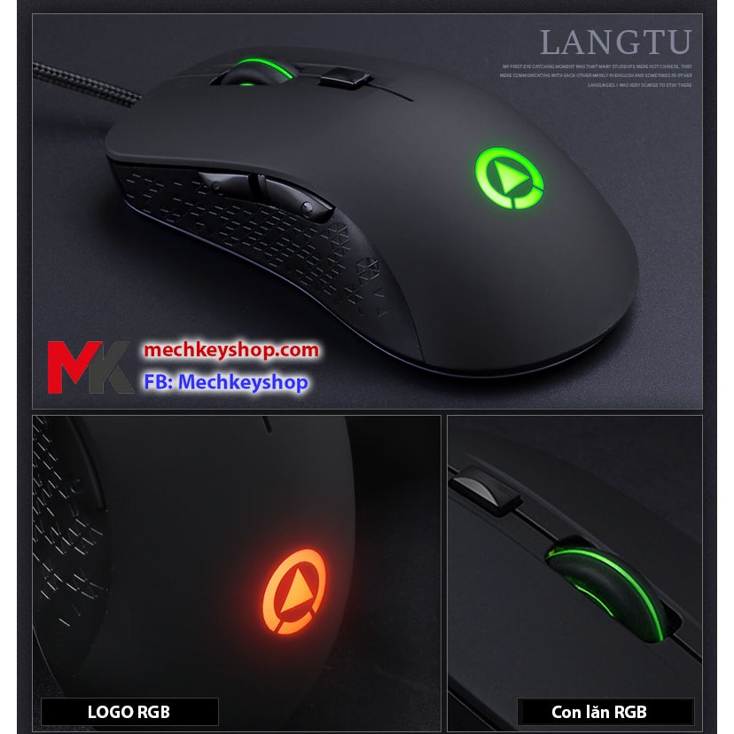 Chuột Game Langtu G402, LED RGB, Avago 3050, 4000 DPI - Ảnh 2