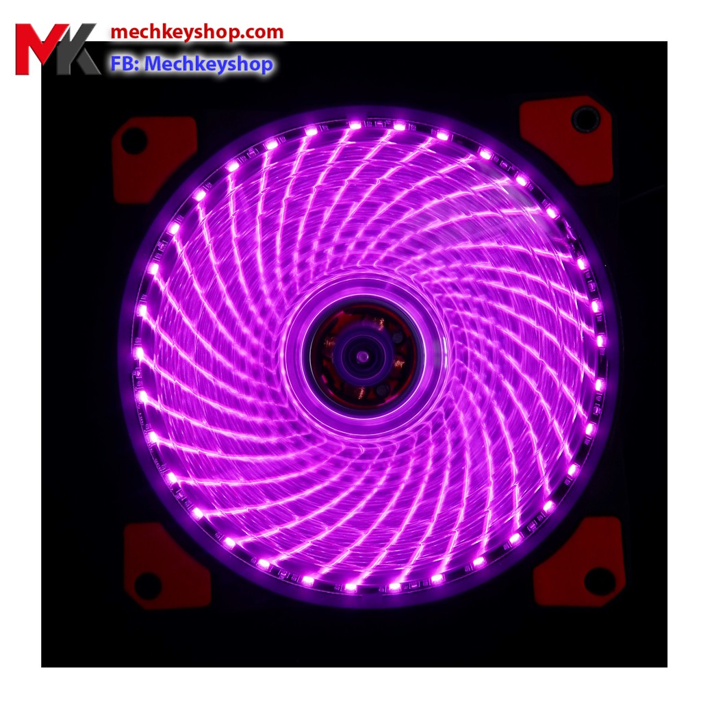 Quạt máy tính Led 5 màu, đơn màu 12cm 33 bóng - Ảnh 3