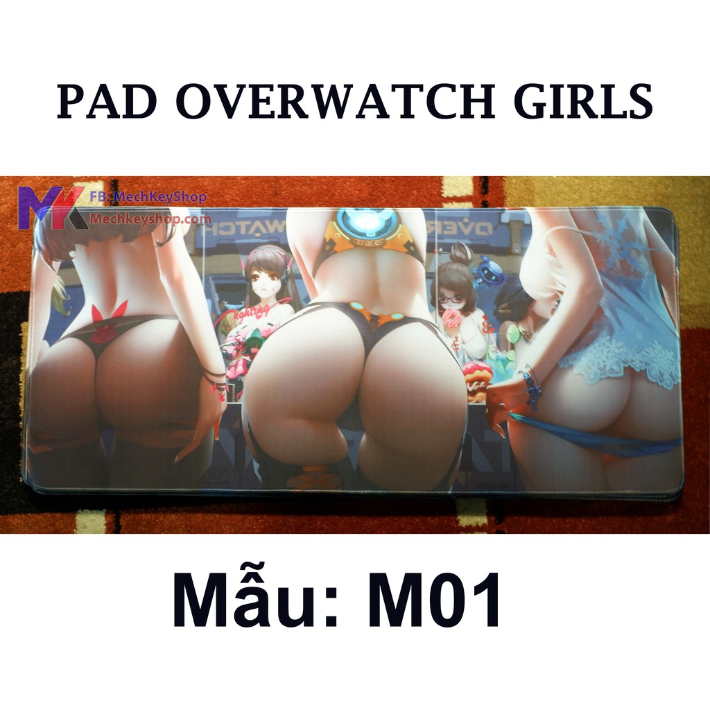 Tấm lót chuột cỡ 90*40 cm dày 4mm, hình Overwatch Girls - Ảnh 2