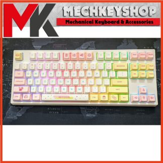 Bàn phím cơ Bluetooth Keycool 87 Macaron Hotswap Keycap Cherry Profile Dye sub chất lượng cao