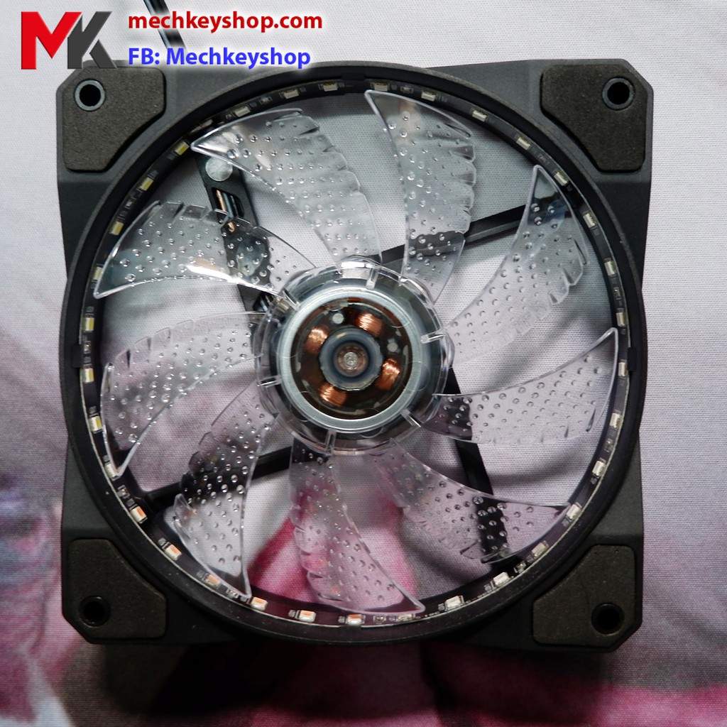 Quạt máy tính Led 5 màu, đơn màu 12cm 33 bóng - Ảnh 7