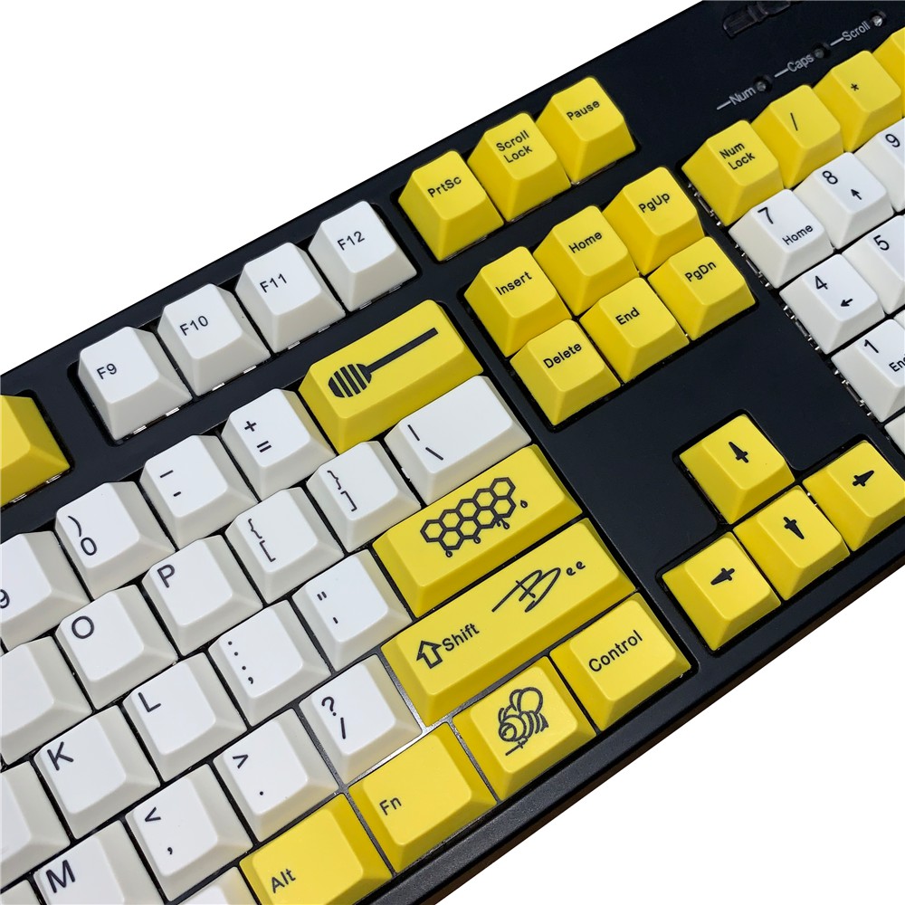 Bộ keycap Bee ong vàng thick pbt in dye sub cho bàn phím cơ - Ảnh 4