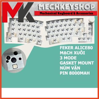 Kit bàn phím cơ Feker Alice 80 | 3 Modes | Keymap VIA | Mạch Xuôi Gasket RGB Hotswap Núm Xoay Pin 8k