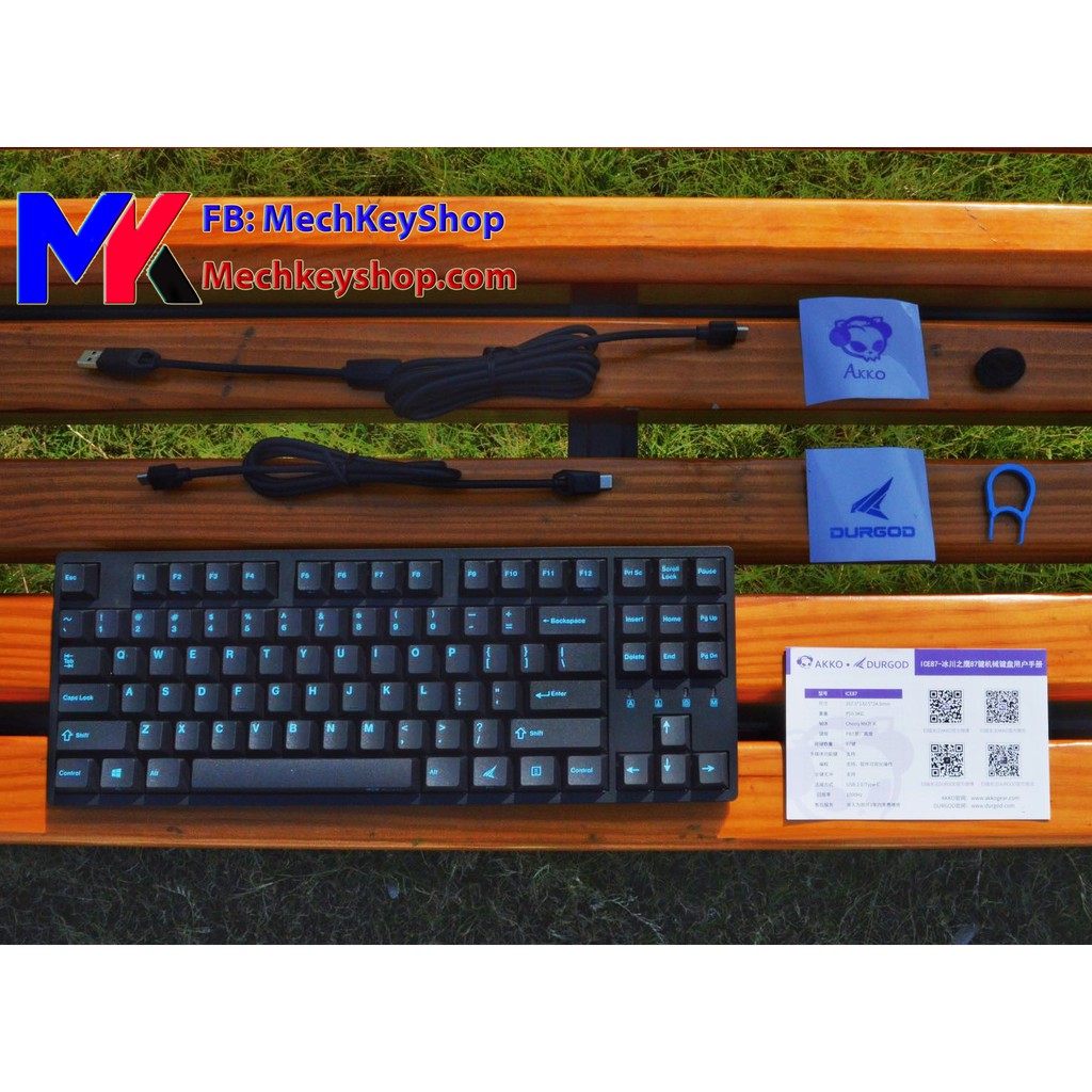 Bàn phím cơ Akko Ice87 - AKKO DURGOD - Cherry Blue switch - Keycap PBT - Cáp rời - Ảnh 6