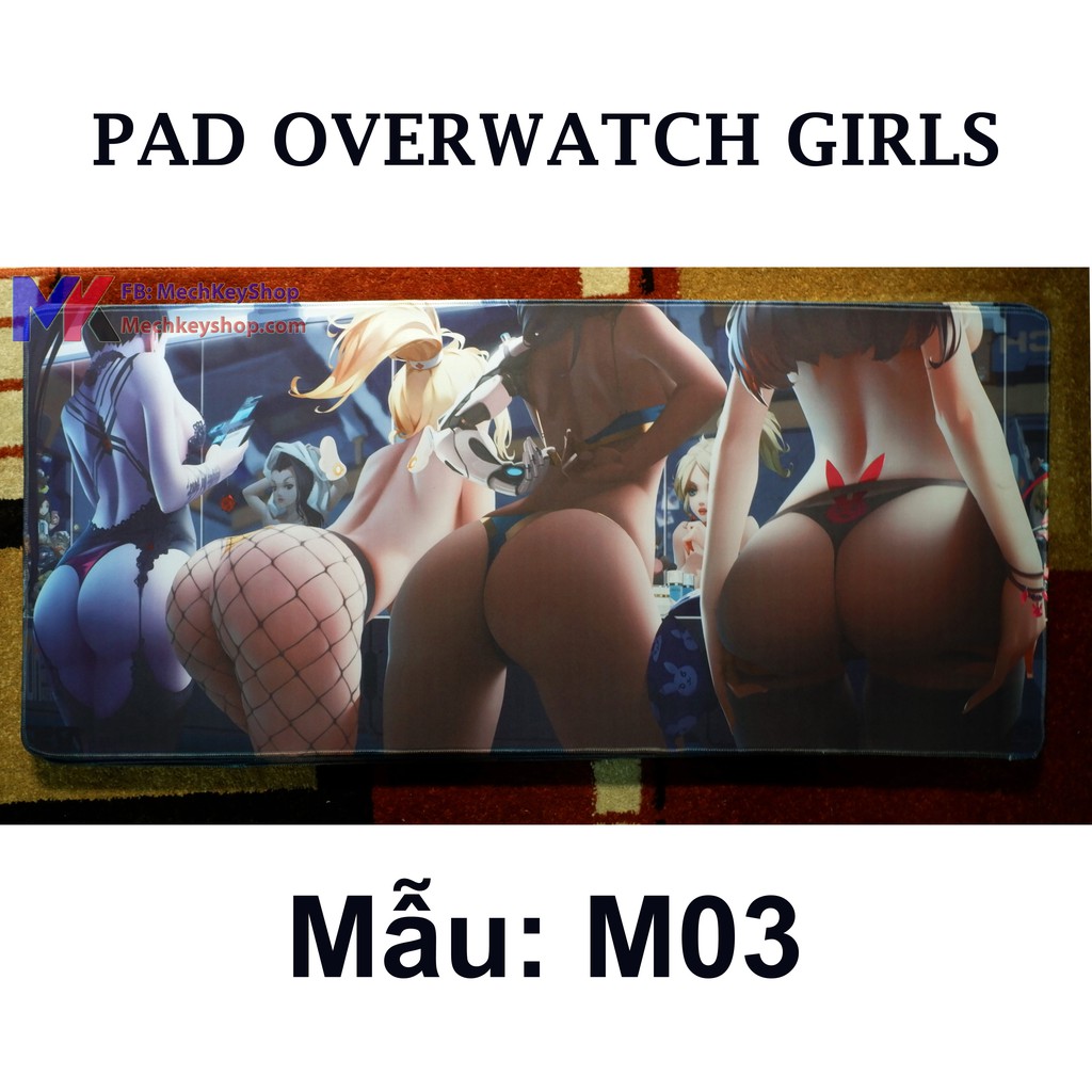 Tấm lót chuột cỡ 90*40 cm dày 4mm, hình Overwatch Girls - Ảnh 4