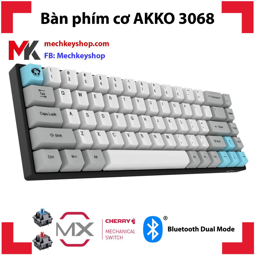 Bàn phím cơ Akko 3068 - Phím cơ Mini Bluetooth Dual Mode