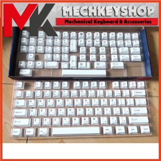 Bộ keycap BOW White Minimalist Cherry profile thick PBT cho bàn phím cơ
