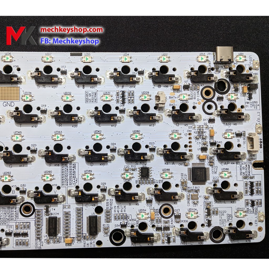Bộ kit PCB/ Plate bàn phím cơ GK64s (Bluetooth, RGB, Hotswap, led gầm) - Ảnh 7