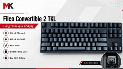 Bàn Phím Cơ Filco Convertible 2 TKL (Cũ) - Dual Mode, Cherry Black | MKShop