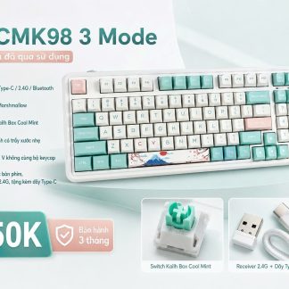 Bàn Phím Cơ FL-Esports CMK98 (Cũ) - 3 Mode, Switch Kailh Box Cool Mint | MKShop