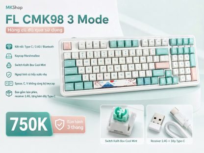 Bàn Phím Cơ FL-Esports CMK98 (Cũ) - 3 Mode, Switch Kailh Box Cool Mint | MKShop