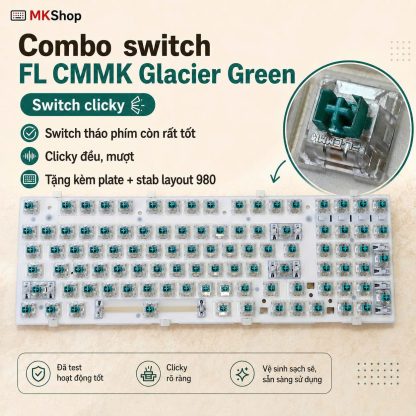 Combo 97 Switch FL CMMK Glacier Green (Clicky) - Tháo Phím, Tặng Kèm Plate & Stab | MKShop