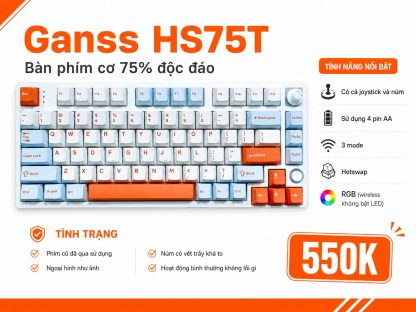 Bàn Phím Cơ Ganss HS75T (2nd) - Joystick Độc Đáo, 3 Mode, Pin AA | MKShop
