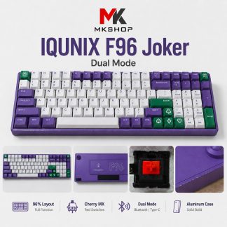 Bàn Phím Cơ IQUNIX F96 Joker Dual Mode (Cũ) - Vỏ Nhôm, Switch Cherry Red | MKShop
