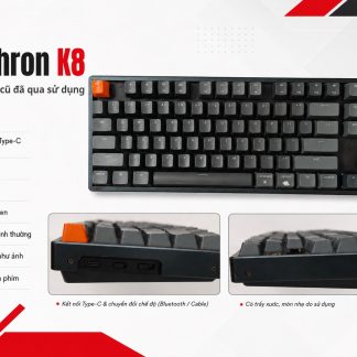 Bàn Phím Cơ Keychron K8 Bản Viền Nhôm (2nd) - Hotswap, Gateron Brown | MKShop