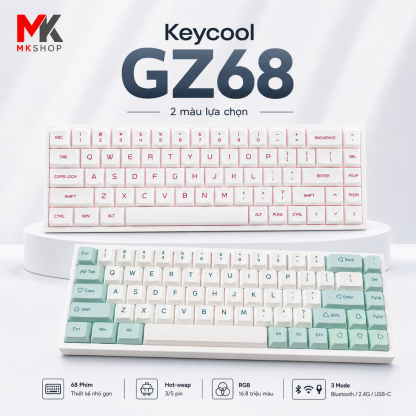 Bàn Phím Cơ Keycool Gz68 (3 Mode, Hotswap 5 Pin, RGB) - Vô Địch Tầm Giá | MKShop