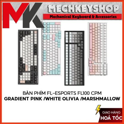Bàn phím cơ không dây FL-Esports FL100 CPM Gradient Pink /White Olivia /Marshmallow - Hàng Chính Hãng