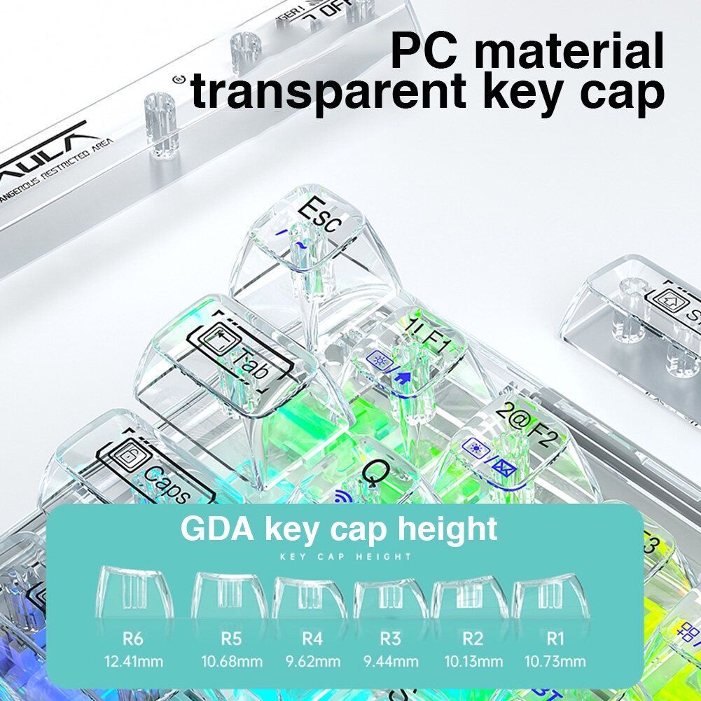 Bàn Phím Cơ Không Dây AULA F68 RGB 3 Mode, Hot Swap, Gasket Mount, Có Núm Vặn - Ảnh 6