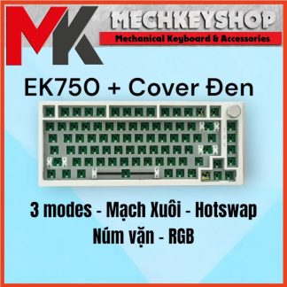 Kit bàn phím cơ Edra EK750 - 3 Modes - Mạch xuôi - Núm vặn - Hotswap Kailh - RGB