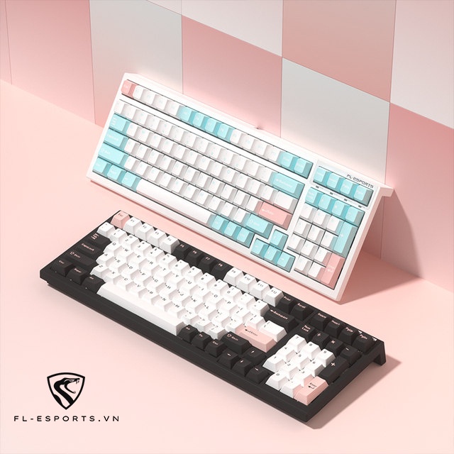 Bàn phím cơ không dây FL-Esports FL100 CPM Gradient Pink /White Olivia /Marshmallow - Hàng Chính Hãng - Ảnh 4