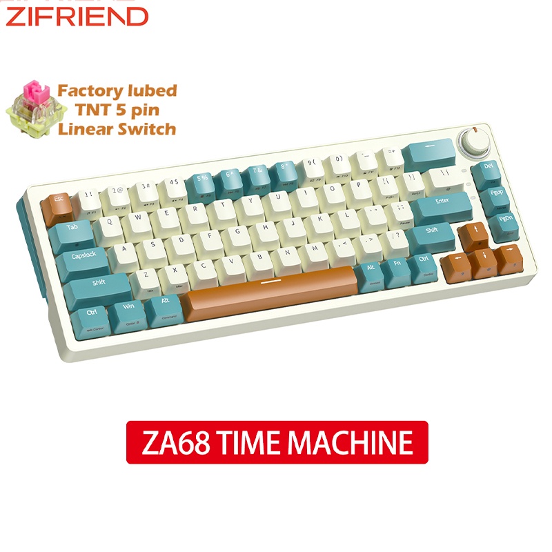 Bàn phím cơ Zifriend ZA68 Pro RGB Hotswap Led viền 3 chế độ kết nối không dây - Ảnh 7
