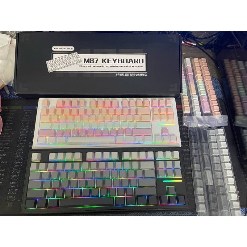 Bàn phím cơ không dây Xinmeng M87 Pro Mạch xuôi / 3 Mode / Led RGB / Hotswap / Gasket mount MKSHOP - Ảnh 8
