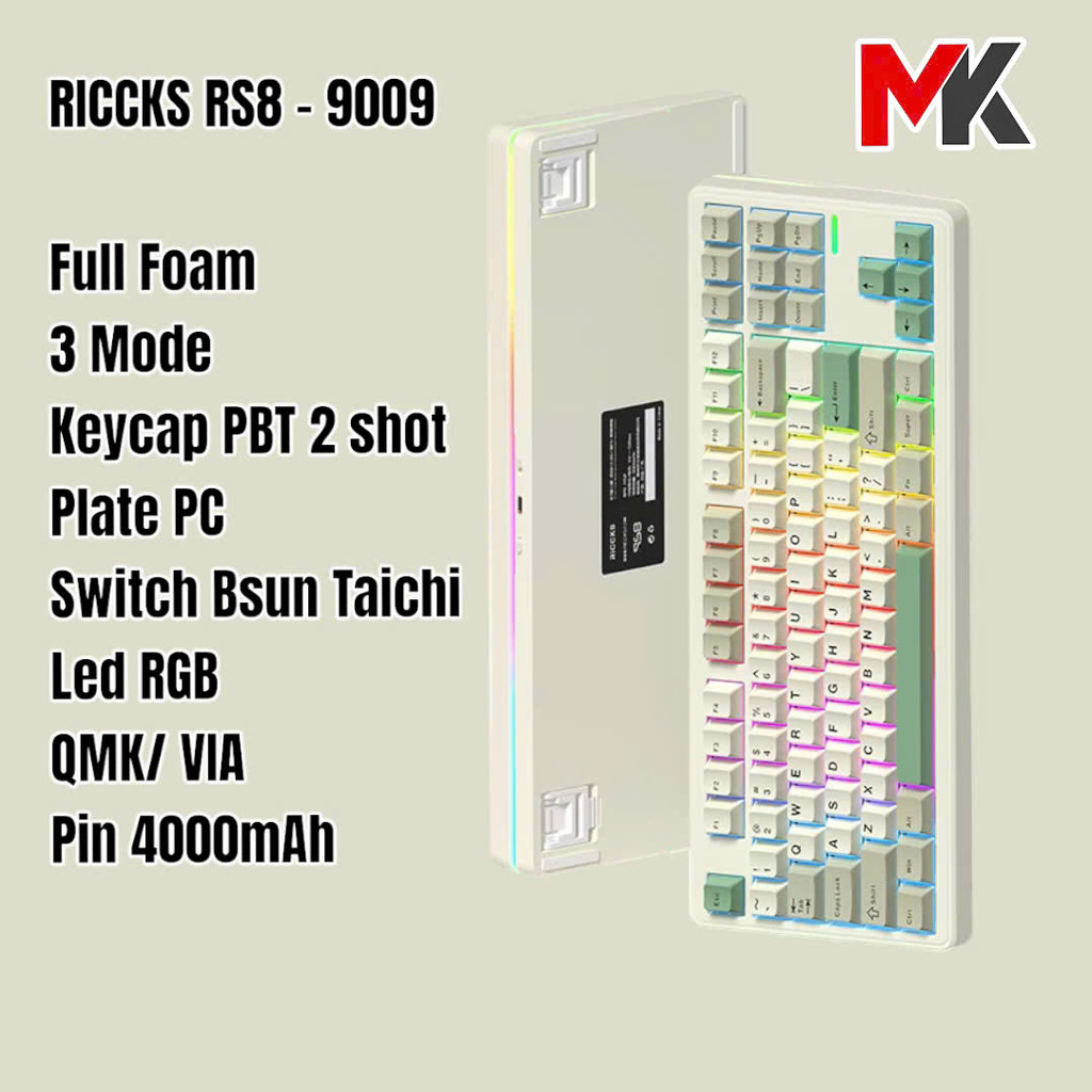 Bàn Phím Cơ Riccks RS8 LED Viền - 3 Chế Độ, Keymap Via, Hotswap RGB | MKShop - Ảnh 6