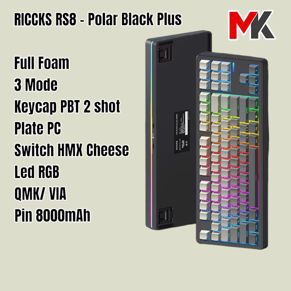 Bàn Phím Cơ Riccks RS8 LED Viền - 3 Chế Độ, Keymap Via, Hotswap RGB | MKShop - Ảnh 10