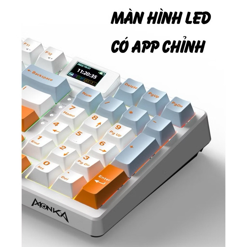Bàn Phím Cơ Monka 3098 Pro - Màn Hình LED, 3 Chế Độ Kết Nối, Gasket Mount | MKShop - Ảnh 2