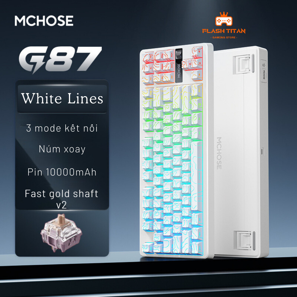 Bàn Phím Cơ Mchose G87 - TKL, 3 Chế Độ Kết Nối, LED RGB, Pin 10000mAh | MKShop - Ảnh 10