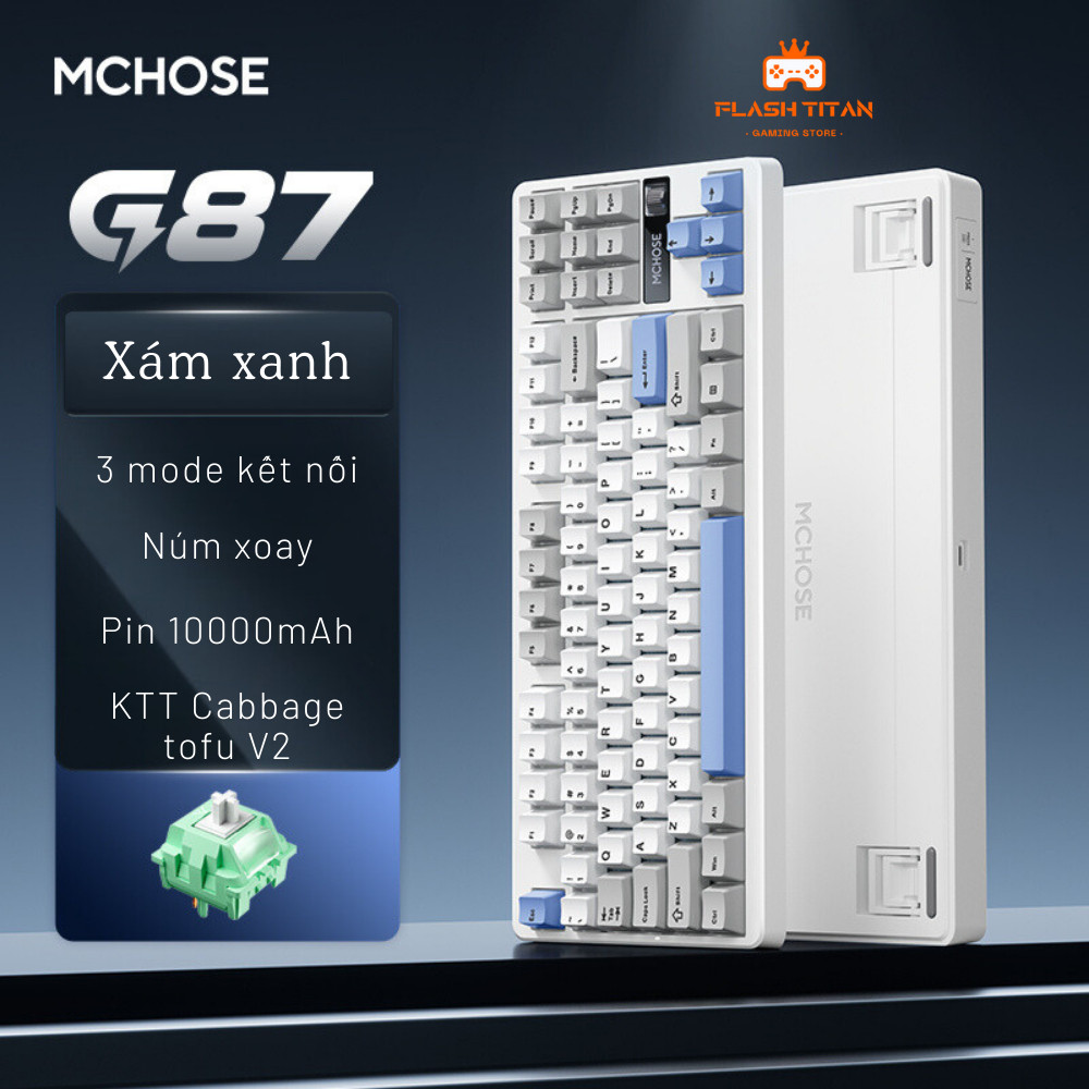 Bàn Phím Cơ Mchose G87 - TKL, 3 Chế Độ Kết Nối, LED RGB, Pin 10000mAh | MKShop - Ảnh 14